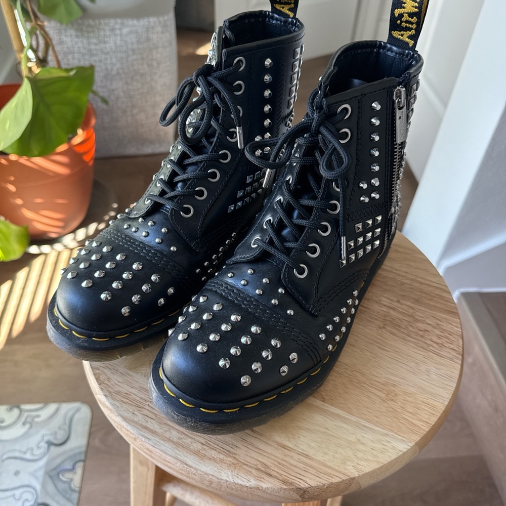Dr. Martens Black Studded Combat Boots